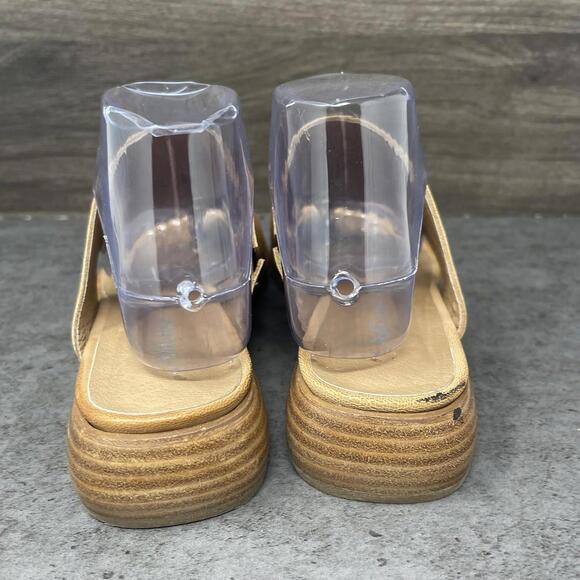 Antelope Sandals Womens Size 9 (40) Brown Tan Leather Toe Ring Wedge Slip On - Picture 6 of 10